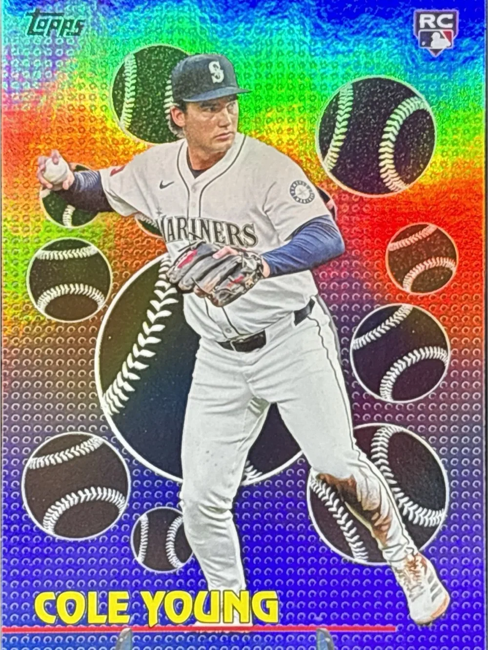 Topps Cole Young Holo Rainbow Rookie Baseball Trading Card - Titans of the Game